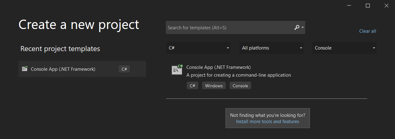 Creating a C# Console Application